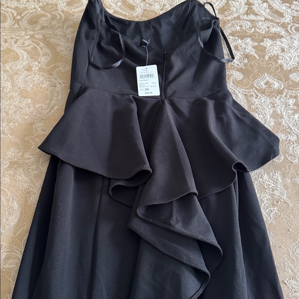 Windsor Elegant Black Strapless Ruffled Mermaid Dress size XS - Picture 9 of 10